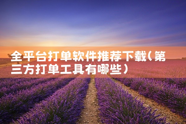 全平台打单软件推荐下载