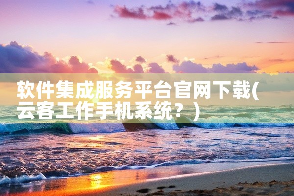 软件集成服务平台官网下载